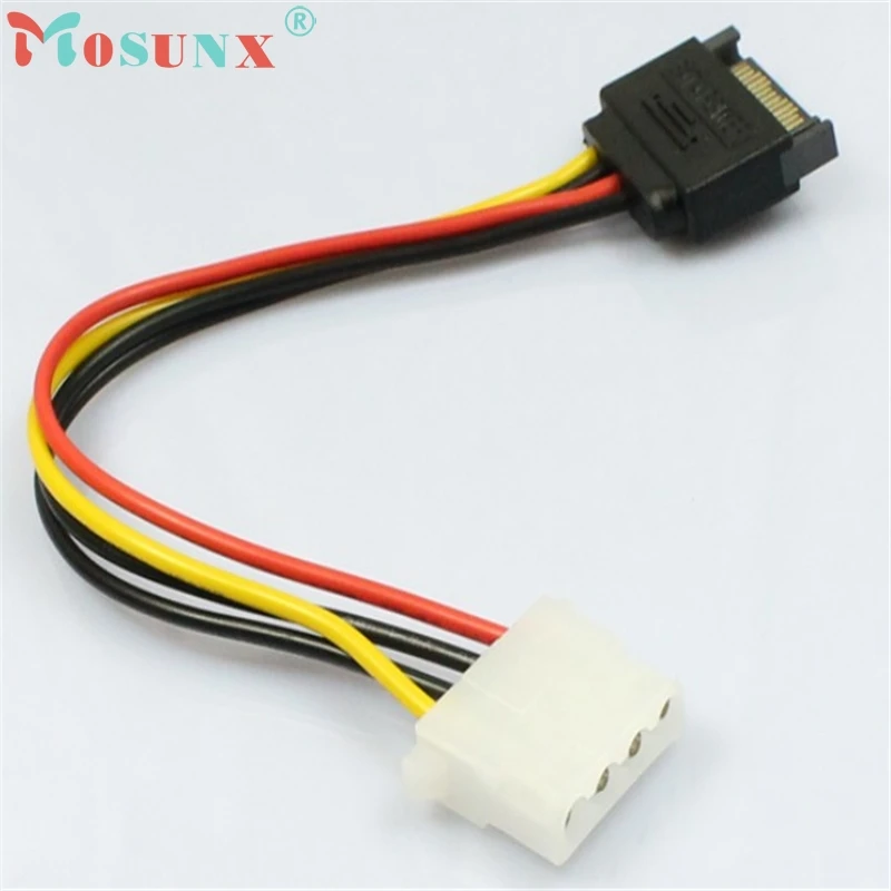 Кабель для жесткого диска, 15 Pin SATA папа-4 Pin Molex мама IDE HDD kxl0220