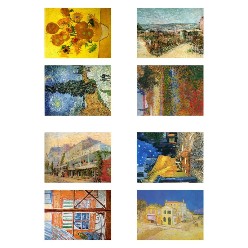 1 PCS Vincent Van Gogh Famous Painting DIY Uncut Book Journal Sticker Art Decor Scrapbooking Diary Prints Stickers