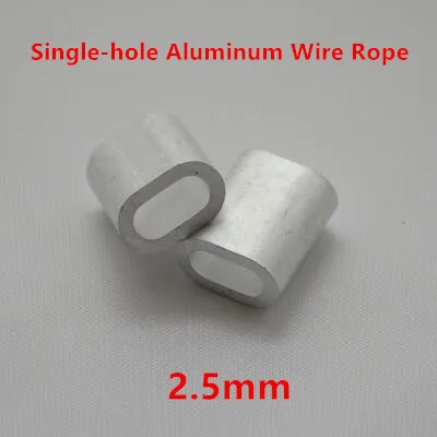 500PCS/lot 2.5mm Singlle-hole ellipse wire rope clamp rigging hardware Aluminum buckle furrules crimping sleeve oval clip