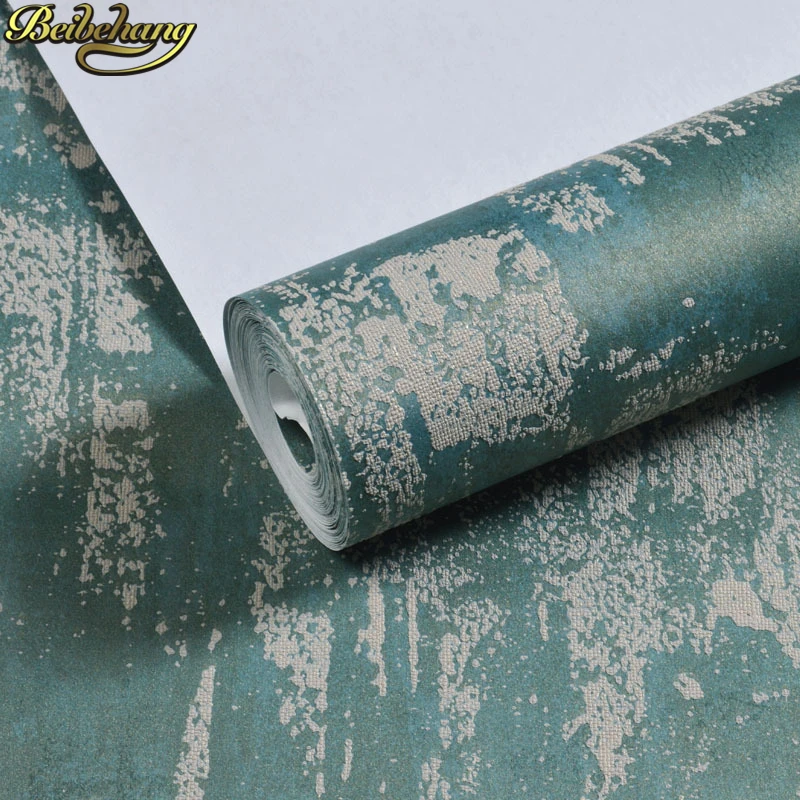 beibehang papel de parede para quarto Dark green cement Solid color Wallpaper for Walls Bedroom Living Room gray wall paper roll