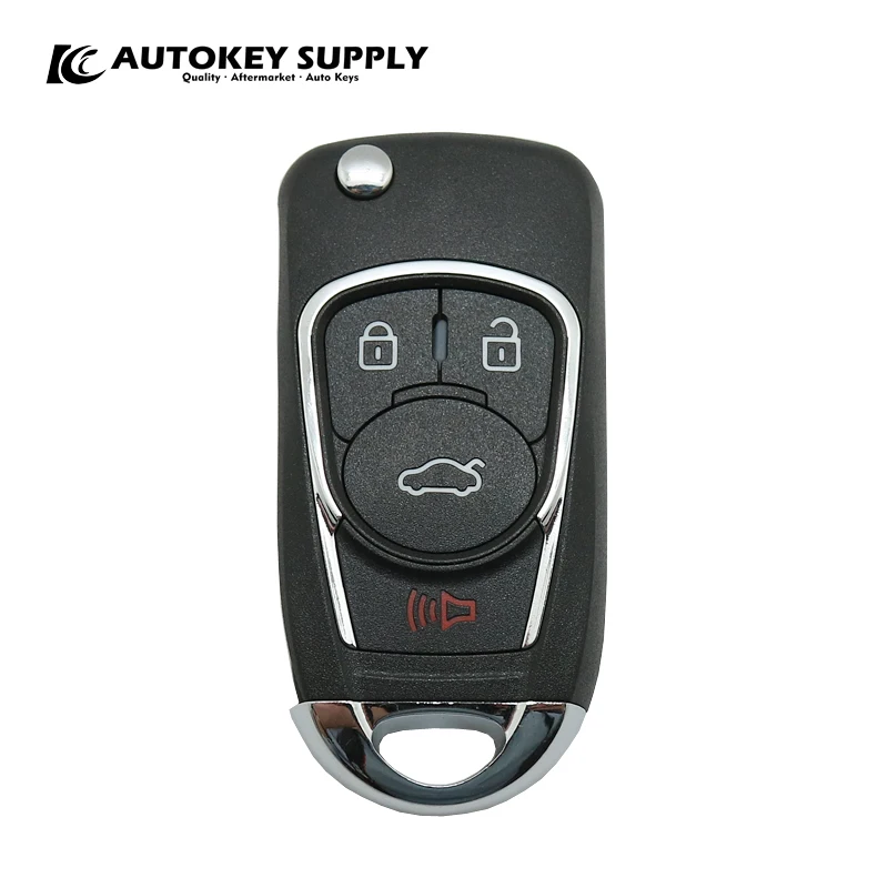 Modificato per Ford 3 1 pulsanti chiave a scatto remota 315/433MHz senza lama AutokeySupply AKFDC437