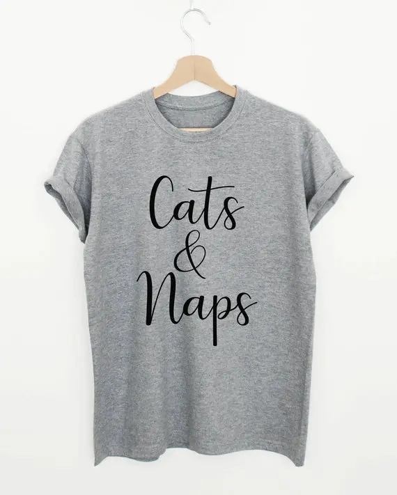 

Skuggnas Cats naps T-shirt Cat Lover Gift Crazy Cat Lady Shirt High quality Slogan tee Fashion T shirt Drop ship