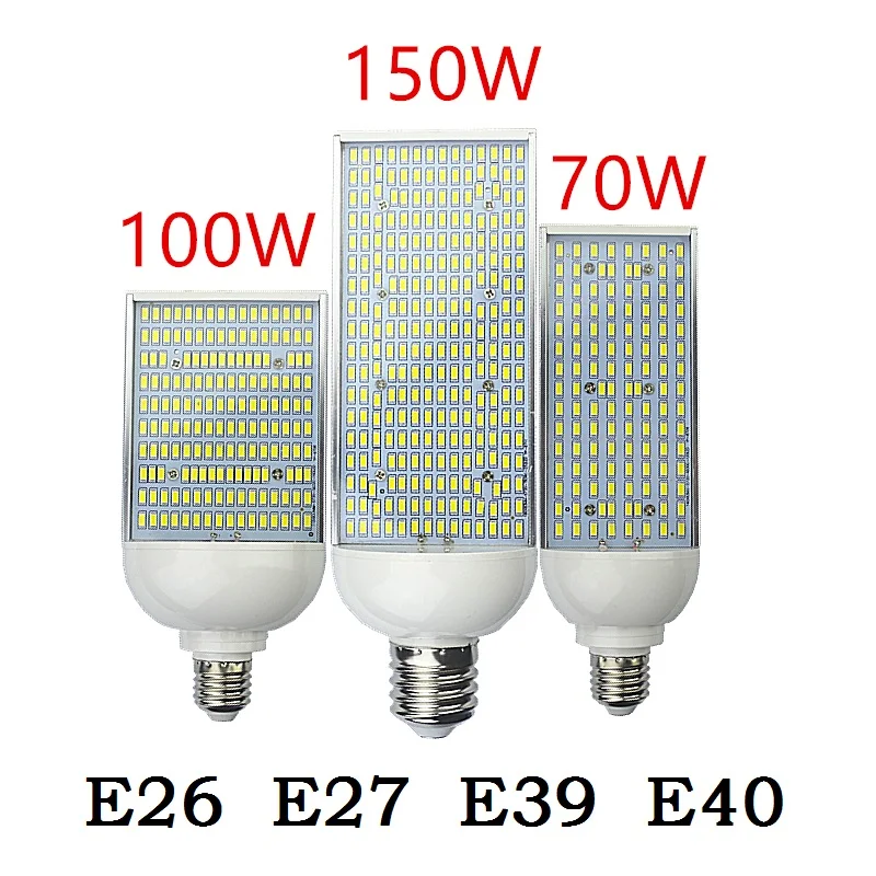 E27 e26 e40 e39 lâmpadas de milho de alta potência poupança energia 70w 100 150 luzes do ponto rua lâmpada alumínio quente frio branco iluminação 2 pçs