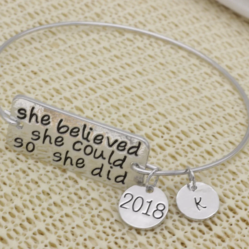 Fashion bracelet inspirational jewelry high quality She believed she could so she did 2018 k  bracelet jewelry B130