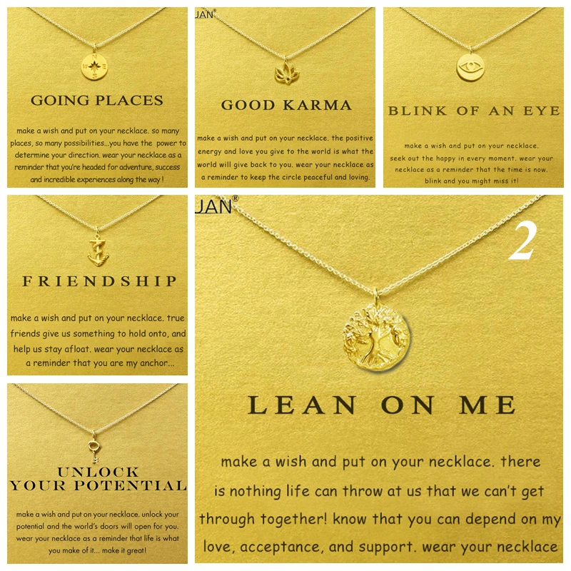 30pcs/Lot Gold Card Summary 2:The Tree Of Life Compass Anchor Key Choker Gold Statement Jewelry Chain Women Pendant Necklace