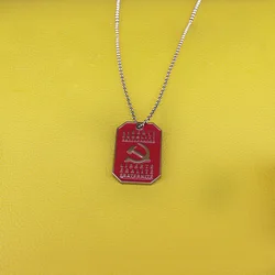 Soviet red star necklace engraved 