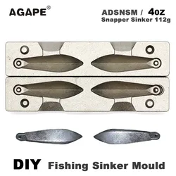 AGAPE DIY Casting Molds For Fishing Snapper Sinker Mould ADSNSM/4oz 112g 2 Cavities