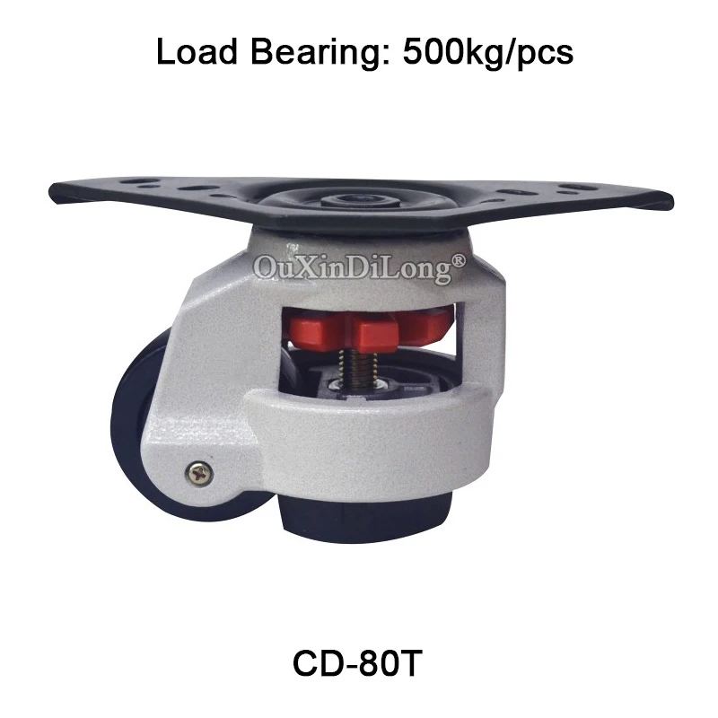 Brand New 4PCS Adjustable Nylon Wheels Industrial Casters Retractable Leveling Industrial Machine Casters Load 500KG/PCS