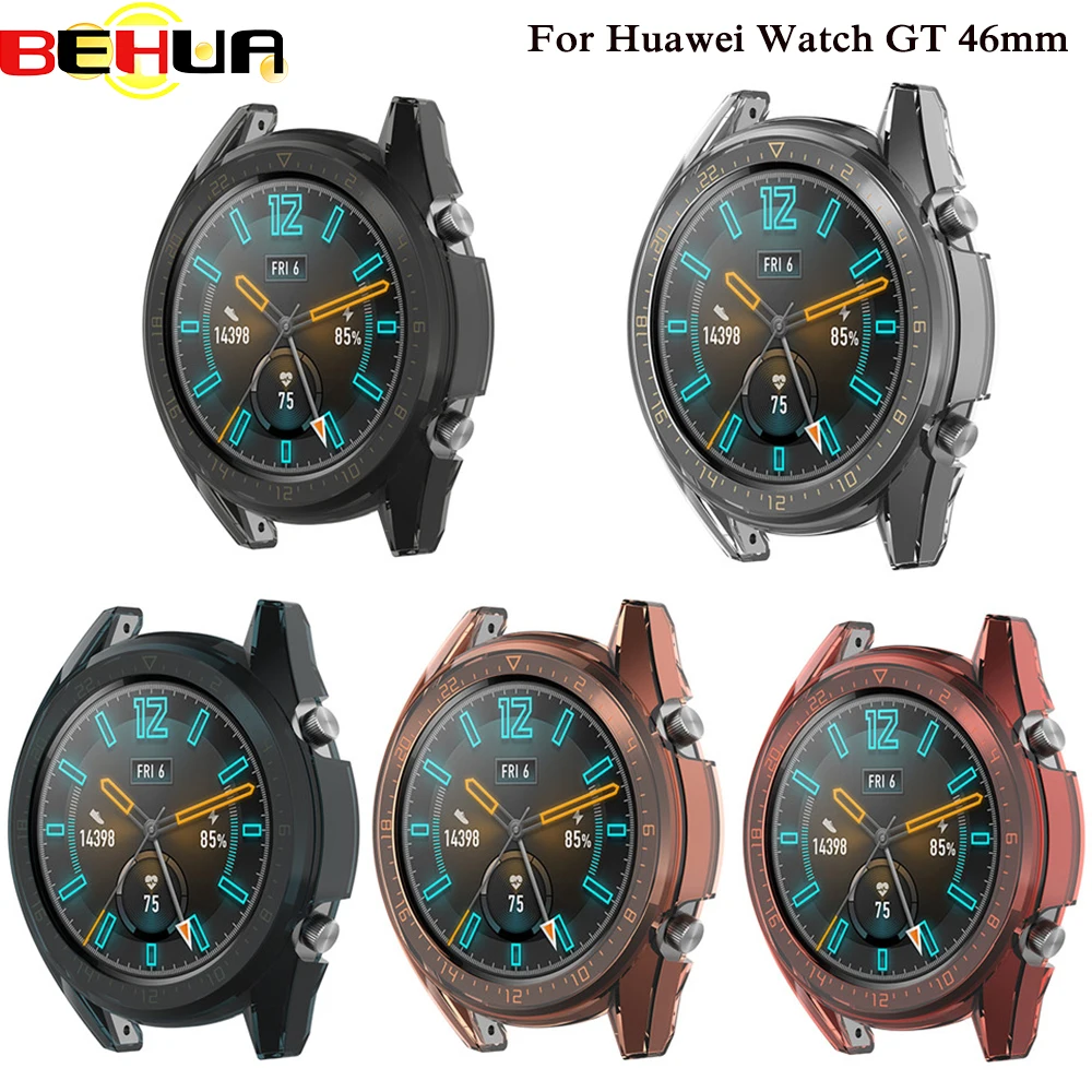 Protection Cases For Huawei Watch GT 46mm TPU Transparent Protective Case Sport Active Classic Version shell frame reloj cover