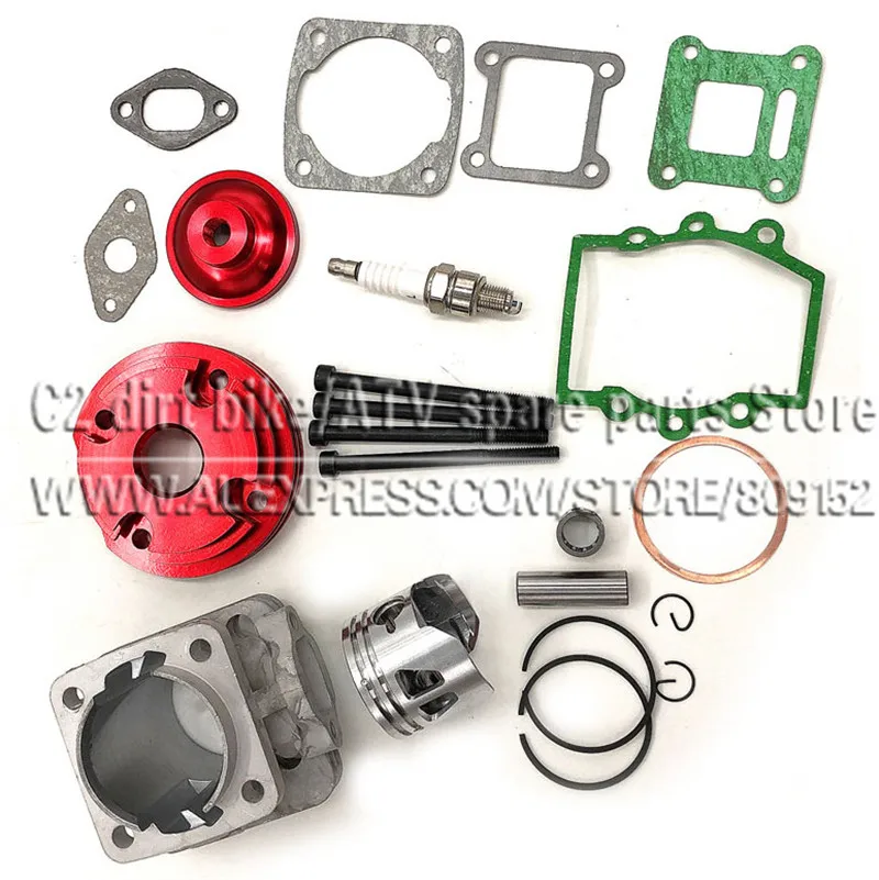 44mm Cylinder Assy Big Bore 44-6  Kit Set 2 Grooves For 47cc 49cc Mini Dirt ATV Pocket Bikes Minimoto