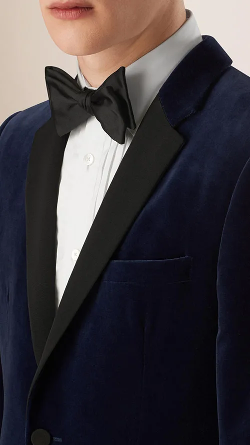 Mens Velvet Blazers Custom Made Slim Fit Navy Blue Velvet Blazer Men, Bespoke Velvet Blazers For Men,Mens Velvet Suit Jacket image 2
