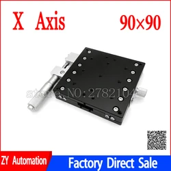X Axis 90x90mm Trimming Platform Manual Linear Stages Bearing Tuning Sliding Table X90-L X90-C X90-R Cross Rail LX90-L LX90-C LX