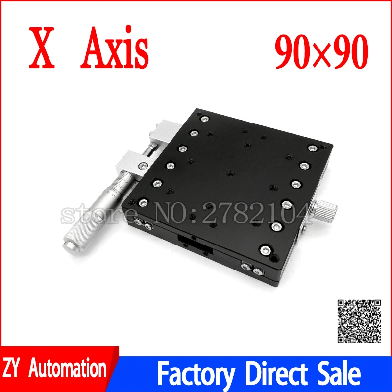 Plataforma de Aparamento Manual Estágios Lineares Ajuste do Rolamento Tabela Deslizante Trilho Transversal Eixo x X90-l X90-c Lx90-r Lx90-l Lx90-c lx 90×90 mm