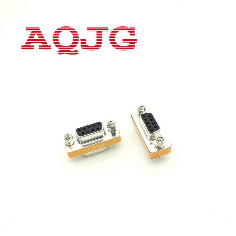 New Female to Female DB9 9Pin Gender Changer Convertor Male to Male DB9 Cross adapter Oranger Null modem Mini