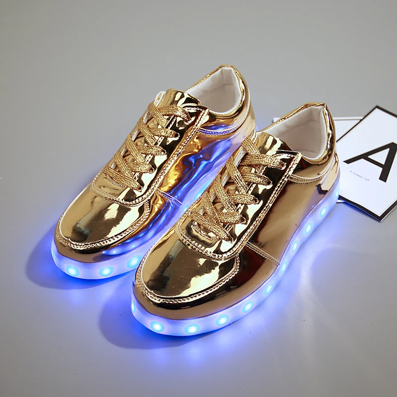 7ipupas New Homme luminous sneakers boys girls Chaussures Lumineuse 11 colors Gold Led Shoes kids Glowing Casual Unisex 30-44