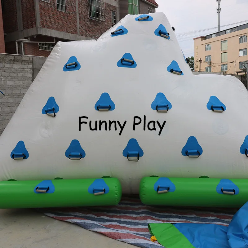 inflatable iceberg with climbing wall for sale summer water park  iceberg with slide rock climbing mountain water iceberg