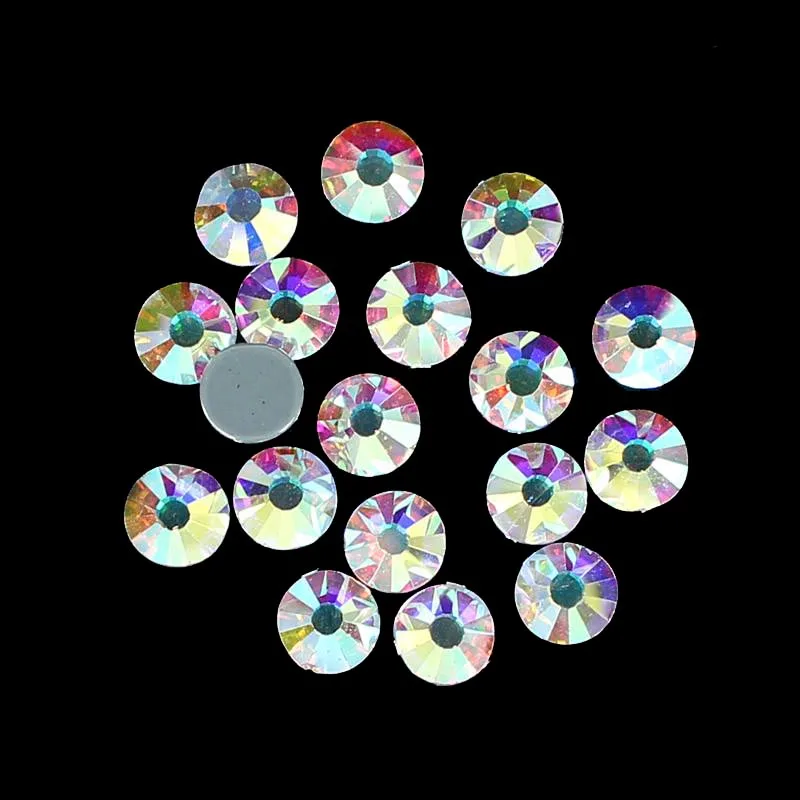 Crystal AB Hotfix Rhinestones SS4-SS40 With Glue Backing Iron On Strass Diamonds DIY Crafts Clothes Shoes Dresses Supplies