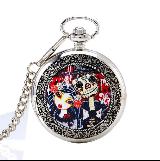 New Fashion Tim Burton's Corpse Bride Quartz Pocket Watch Women man Female Accessory FOBChain Gift