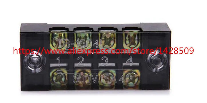 Dual Row 4 Position Covered Screw Terminal Strip 600V 25A 15A  TB-2504 /1504 free ship