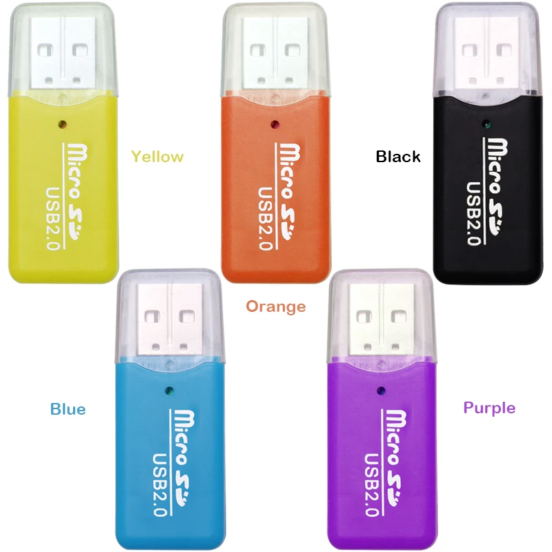 SR Mini USB Micro SD/TF Card Reader with 5 Colors High Transmission Speed for Desktop Laptop