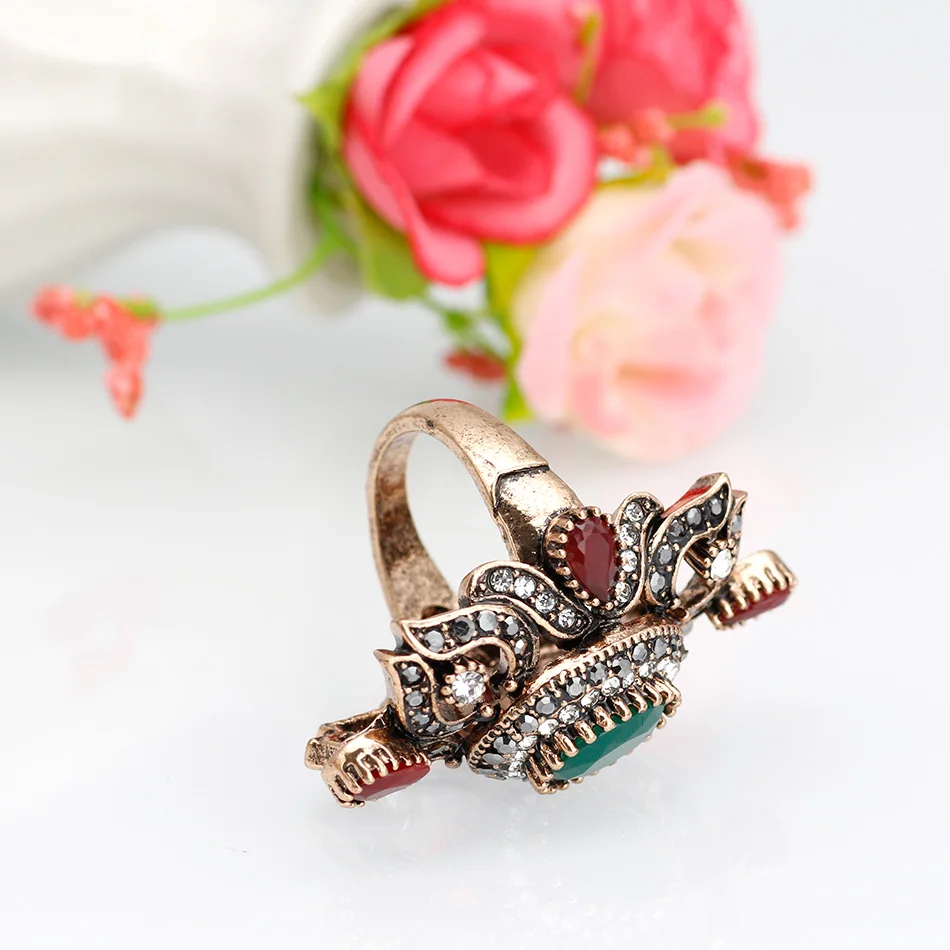 Vintage Indian Jewelry Boho Rings For Women Antique Gold Color Bohemia Ethnic Wedding Ring Turkish Anillos Mujer 2018 Wholesale