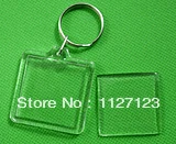 

Free shipping!!!!100pcs 4*4cm Blank key Chain wholesale/ Rectangular arc inside diameter 3.3*3.3cm Photo frame key chain