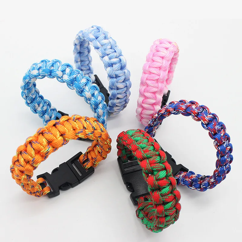 550 7Survival Paracord Bracelet Men Women Military Emergency Gear Parachute Rope Braided Cord Plastic Buckle Camping Hiking Kits