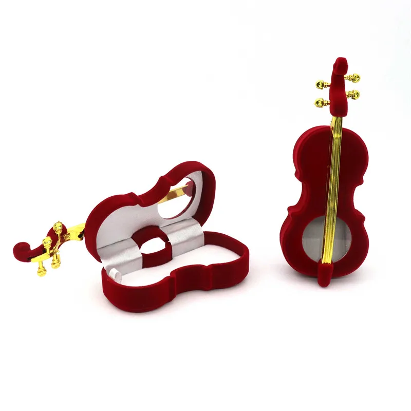 Samt Apfel Klavier Violine Sonnenblume Schmuck Geschenkbox Hochzeit Verlobungsring Box für Halskette Ohrring Armband Verpackung Display – Detail 21