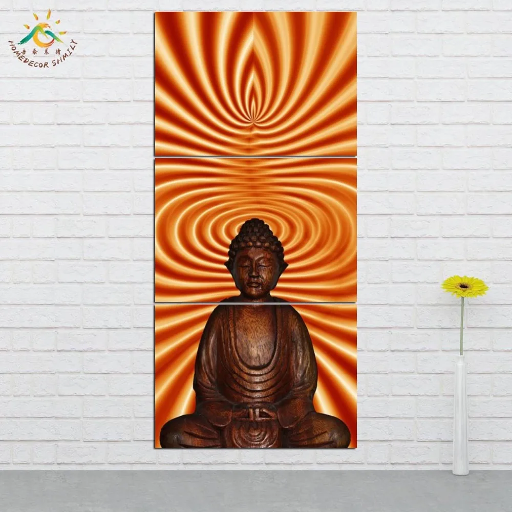 

Buddha Image Wall Art Canvas Painting Posters and Prints Decorative Picture Decoration Home For Living Room 3 PIECES