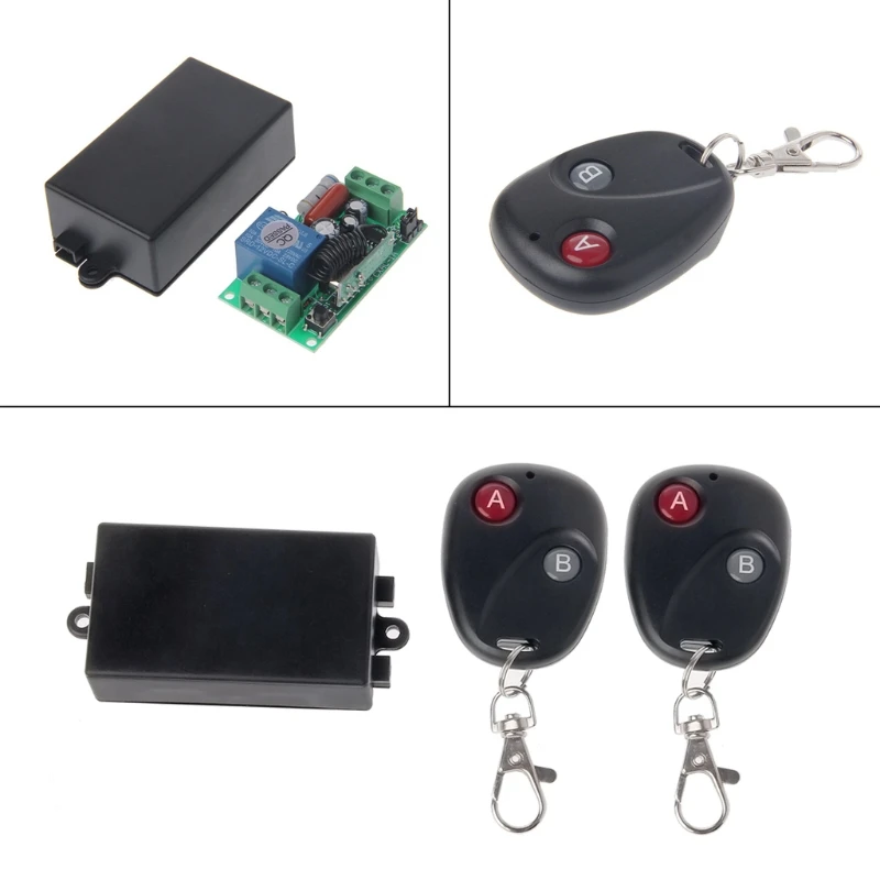 AC 220V 10A 315MHz/433MHz Wireless Relay Remote Control Switch Receiver 2x LED Transmitter