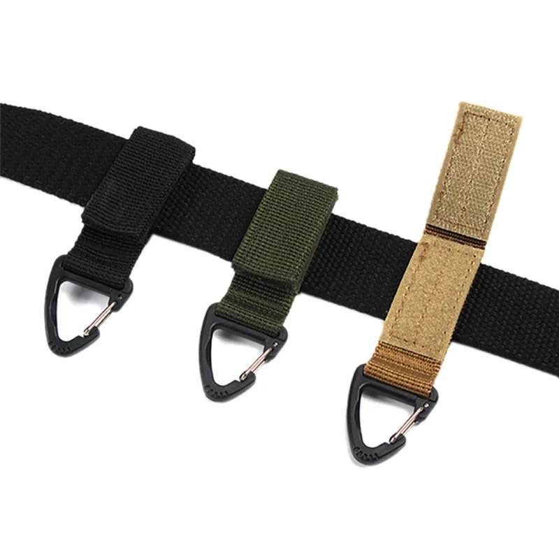 Tactical Backpack Triangle Carabiner Outdoor Nylon Key Hook Webbing Buckle Hanging System Molle Waist Belt Buckle