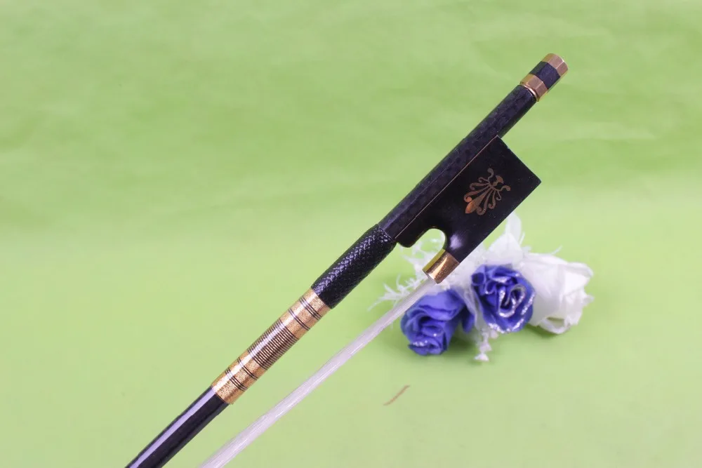 

New 1 pcs 4/4 Violin Bow Carbon Fiber Ebony Frog Round Stick Straight # 03