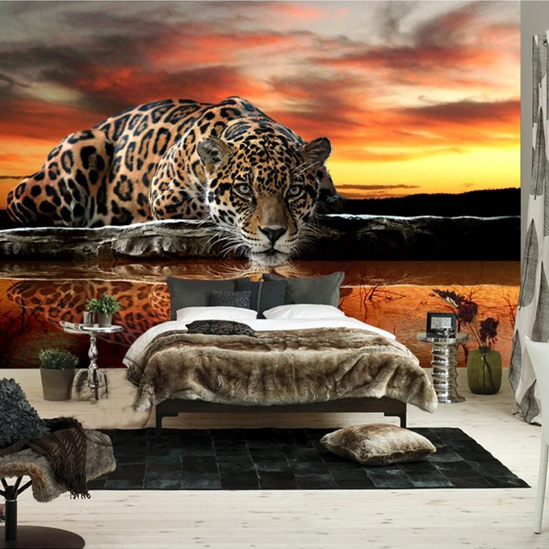 Custom Photo Wallpaper HD Leopard Sleep Wall Covering Living Room Sofa Bedroom TV Backdrop Wall Home Decor Mural 3D Papel Tapiz