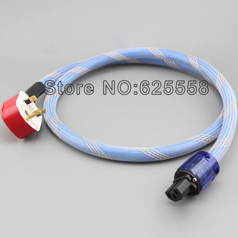 

High quality Silver Plated UK Mains Power Cord Cable HIFI Power Cable DIY