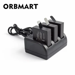 ORBMART Sport Camera Accessory Three Ports Battery Charger For Gopro Hero 5 6 7 Black With Usb Cable Travel