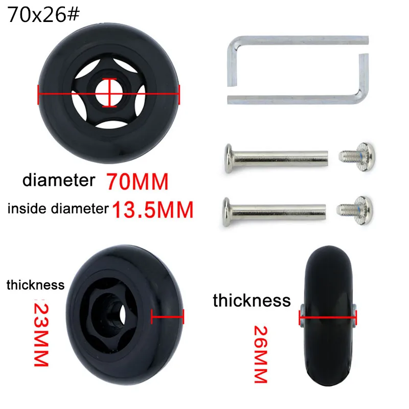 Kit de Remplacement de Roues de Valise à Bagages 60X18Mm Valise de Kit de Remplacement de Roues de Valise à Bagages 60X18Mm Valise de