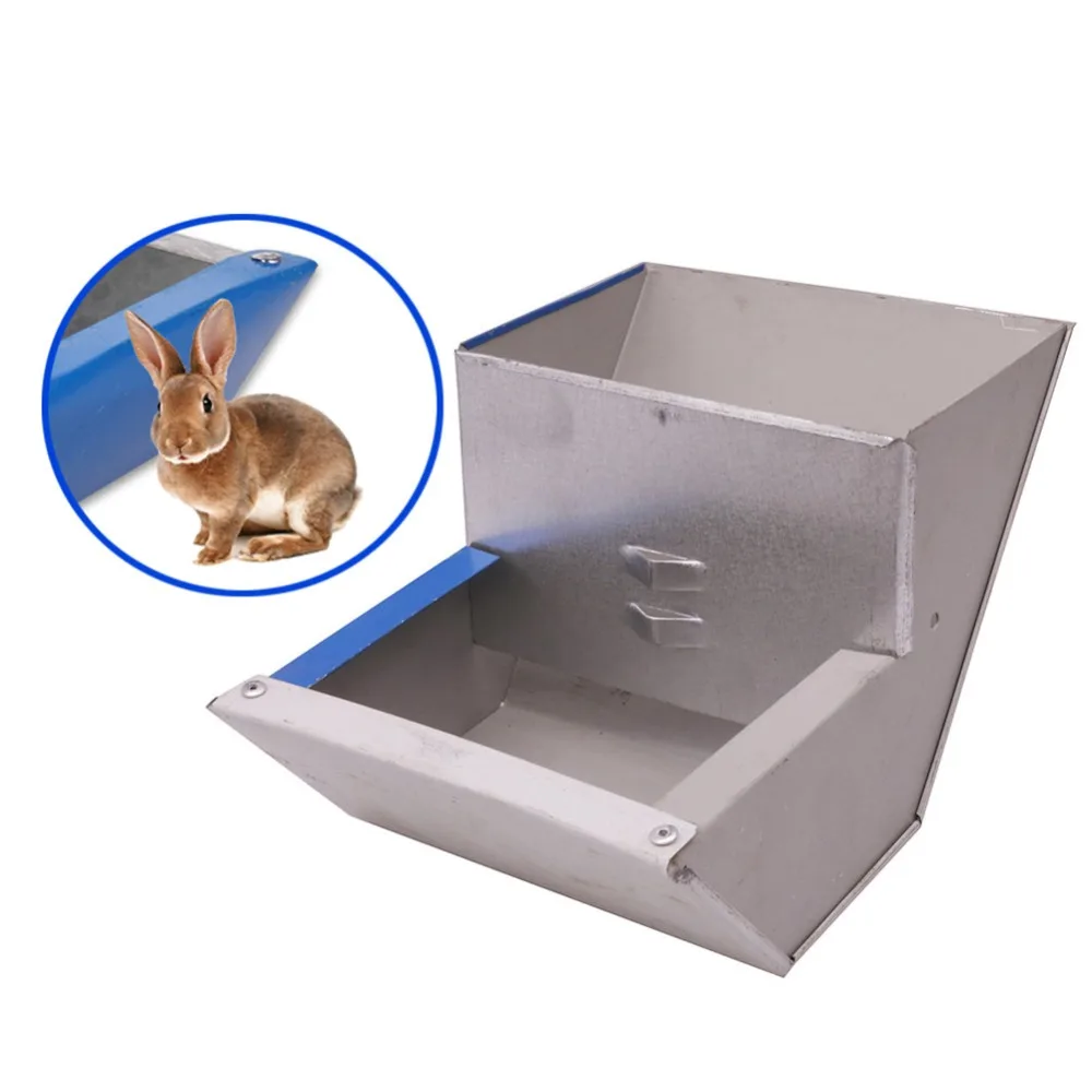 1 Pcs Big Model Rabbit Trough Prevent Chewing Bite Damage Silver Aluminum quality Farm Animal Supplies Cages Accessories