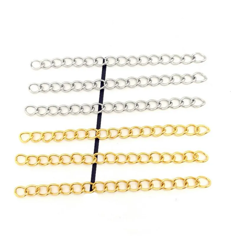 

50PCS 5cm Stainless Steel pvd Extension Chains Extended Tail Chains Bracelet Necklaces Connectors DIY Jewelry Making Findings