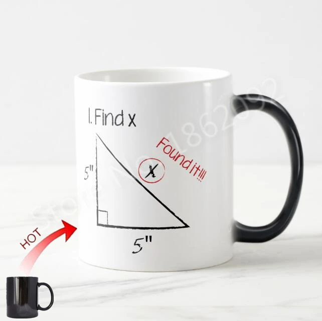 Funny Find X Math Magic Mug Gag Geek Math Coffee Mug Tea Cup for Math Teacher Nerdy Humor Xmas Birthday Gifts School Geometry