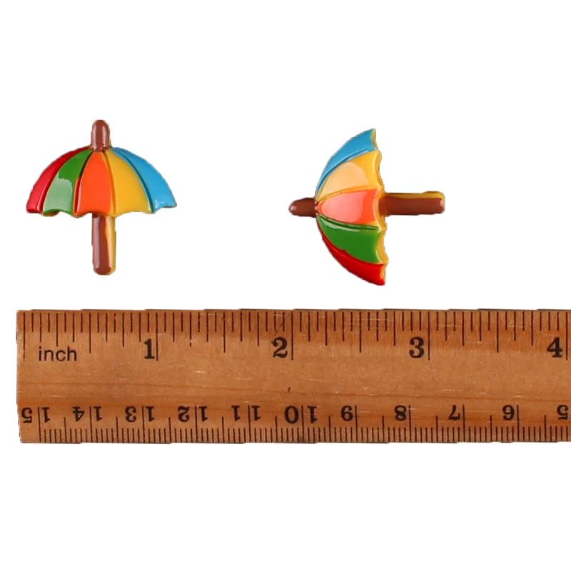 50pcs Tropical Summer Beach Umbrella 3D Flatback Resin Scrapbooking Hair Bow Center Crafts Embellishment Cabachons