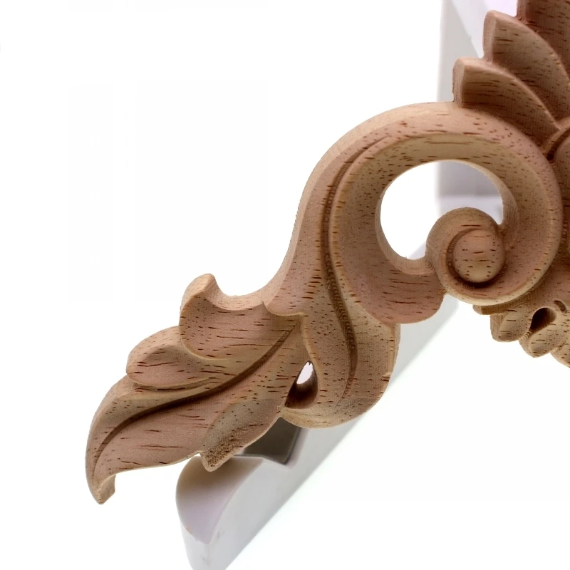 RUNBAZEF Wood Carving  Flower of European Furniture Door Small Home Decoration Crafts Figurines Miniatures Accessories