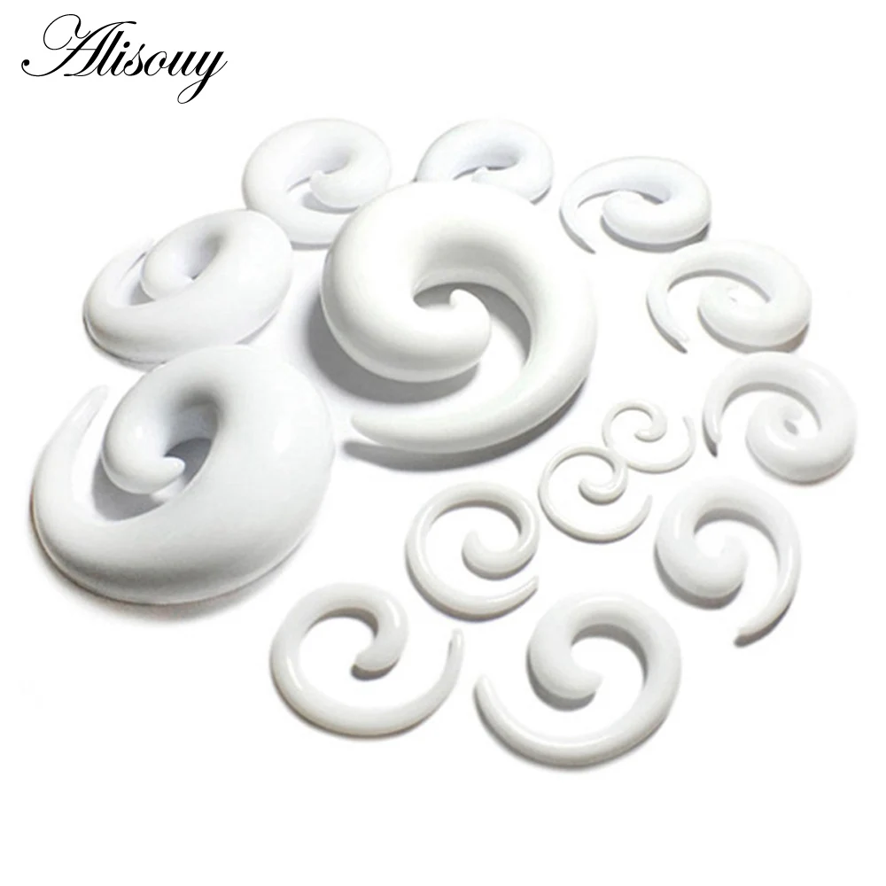 Alisouy Acrylic Spiral Ear Plugs & Tunnel Expanders Body Piercing Jewelry Gauges (1.6-10mm) Ear Tapers Stretching ear expandar