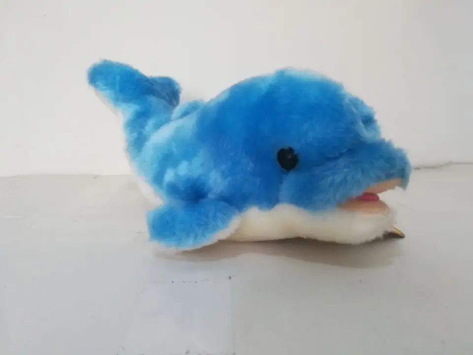 about 27cm blue cartoon dolphin plush toy soft doll birthday gift s2118