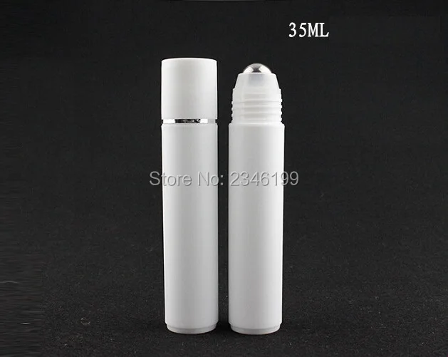 35ML White Bottle with Roll on Glass Bead or Steel Bead, Antipruritic liquid Roller Bottle, body Cream Roll on Bottle,30 Pcs/Lot