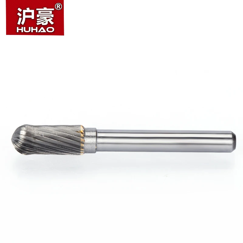 HUHAO 1pc 6mm Shank Tungsten Steel Cutter Metal Grinding Carving Rotary File Cylindrical Router Bit For Metal Polishing C Type