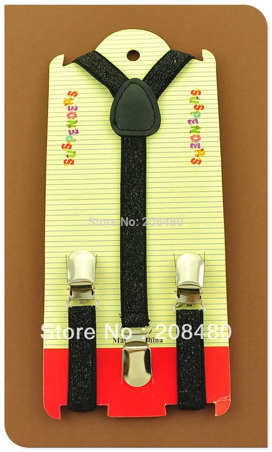 Anak-anak Baru Brace 1.5 Cm "Black Glitter" Anak-anak/Anak Laki-laki/Perempuan Suspender Elastis Kawat Gigi Slim Suspender