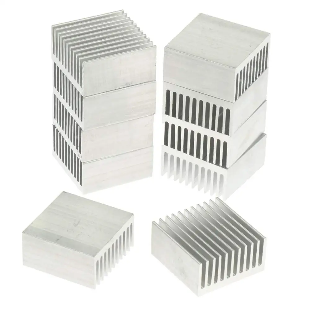 10Pccs Gdstime 40mmx40mmx20mm Aluminum Chipset Heatsink Radiator Heat Sink Cooling Fin Silver for CPU LED Power Active Component