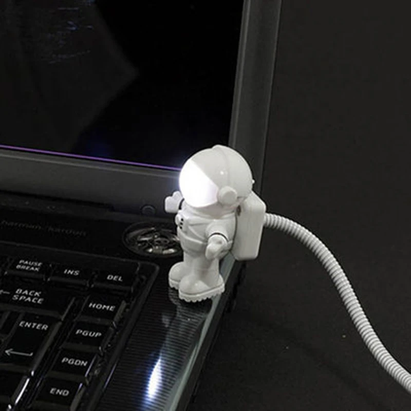 New Style Pure White Cool New Astronaut Spaceman USB Light LED Adjustable Night Light For Computer PC Lamp Desk Light
