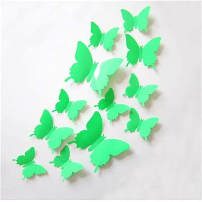 

12PCS 3D Butterfly Wall Sticker For Living Room Kids Bedroom Dormitory Wall Stickers Home Decor