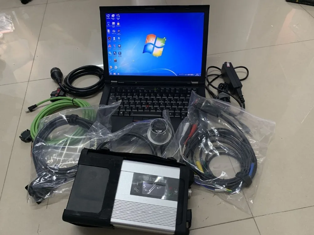 MB diagnosis star c5 with 90% New laptop T410 4g super HDD 320gb software 2024.12 scanner for cars